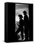 MY DARLING CLEMENTINE, 1946 directed by JOHN FORD Victor Mature and Ward Bond (b/w photo)-null-Framed Stretched Canvas