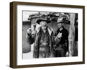 MY DARLING CLEMENTINE, 1946 directed by JOHN FORD Walter Brennan and Heny Fonda (b/w photo)-null-Framed Photo