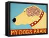 My Dogs Brain Yellow-Stephen Huneck-Framed Stretched Canvas