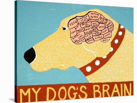 My Dogs Brain Yellow-Stephen Huneck-Stretched Canvas