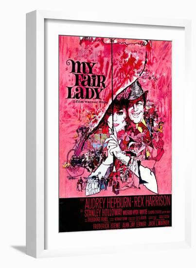 My Fair Lady, Belgian Movie Poster, 1964-null-Framed Art Print