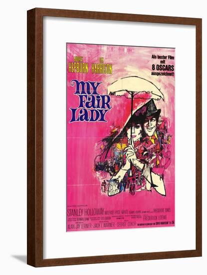 My Fair Lady, German Movie Poster, 1964-null-Framed Art Print