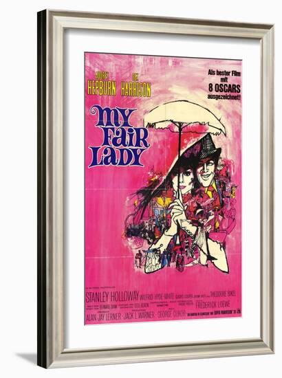 My Fair Lady, German Movie Poster, 1964-null-Framed Art Print