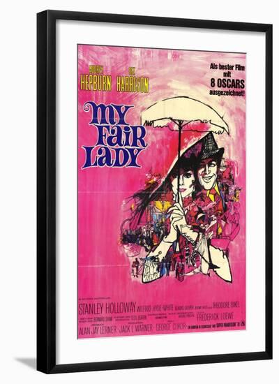 My Fair Lady, German Movie Poster, 1964-null-Framed Art Print