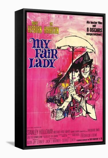 My Fair Lady, German Movie Poster, 1964-null-Framed Stretched Canvas