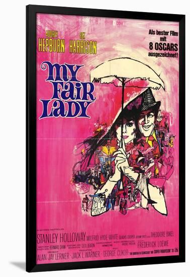 My Fair Lady, German Movie Poster, 1964-null-Framed Art Print