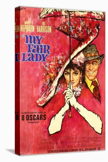 My Fair Lady, German Movie Poster, 1964-null-Stretched Canvas