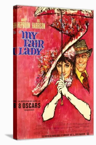 My Fair Lady, German Movie Poster, 1964-null-Stretched Canvas