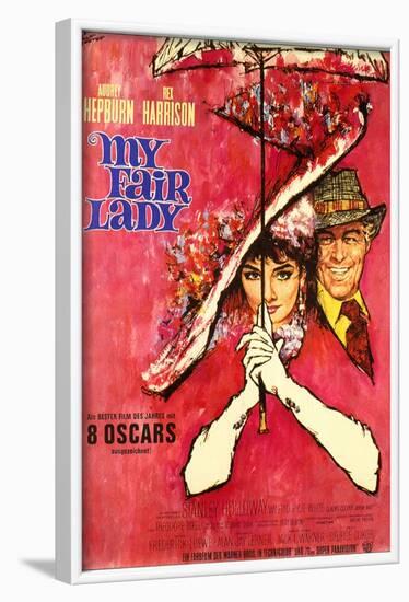 My Fair Lady, German Movie Poster, 1964-null-Framed Art Print