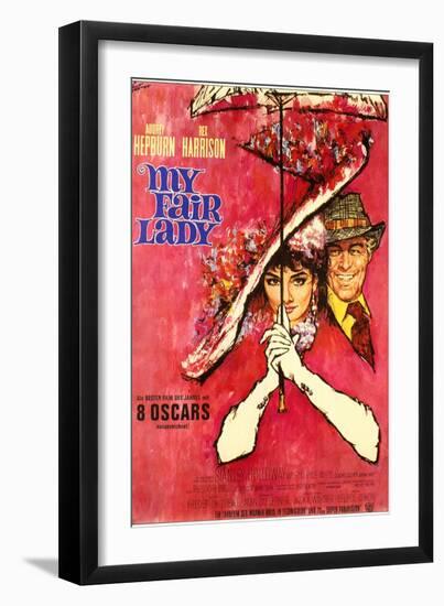 My Fair Lady, German Movie Poster, 1964-null-Framed Art Print