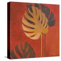 My Fashion Leaves on Red I-Patricia Pinto-Stretched Canvas