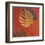 My Fashion Leaves on Red I-Patricia Pinto-Framed Art Print