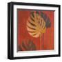 My Fashion Leaves on Red I-Patricia Pinto-Framed Art Print