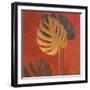 My Fashion Leaves on Red I-Patricia Pinto-Framed Art Print