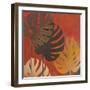 My Fashion Leaves on Red II-Patricia Pinto-Framed Art Print