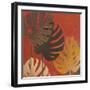 My Fashion Leaves on Red II-Patricia Pinto-Framed Art Print