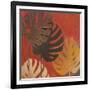 My Fashion Leaves on Red II-Patricia Pinto-Framed Art Print