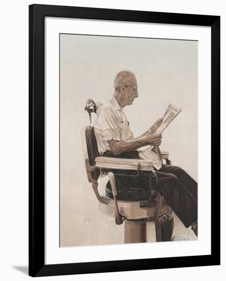 My Father at the Barber, 2012-Max Ferguson-Framed Premium Giclee Print