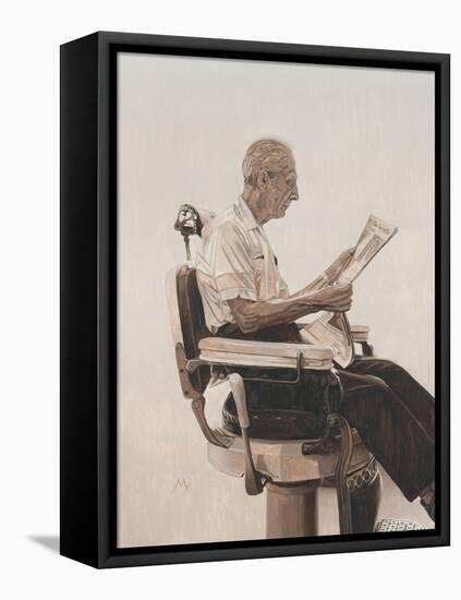 My Father at the Barber, 2012-Max Ferguson-Framed Stretched Canvas