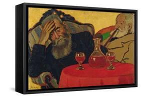 My Father with Uncle Piacsek Drinking Red Wine, 1907-Jozsef Rippl-Ronai-Framed Stretched Canvas