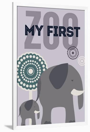 My First Zoo - Elephant - Purple-Lantern Press-Framed Art Print