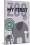 My First Zoo - Elephant - Purple-Lantern Press-Mounted Art Print