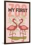 My First Zoo - Flamingo - Pink-Lantern Press-Framed Art Print