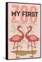 My First Zoo - Flamingo - Pink-Lantern Press-Framed Stretched Canvas