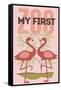 My First Zoo - Flamingo - Pink-Lantern Press-Framed Stretched Canvas