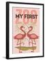 My First Zoo - Flamingo - Pink-Lantern Press-Framed Art Print