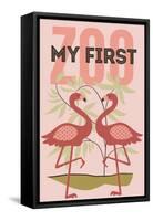 My First Zoo - Flamingo - Pink-Lantern Press-Framed Stretched Canvas