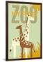 My First Zoo - Giraffe - Yellow-Lantern Press-Framed Art Print