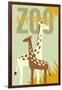 My First Zoo - Giraffe - Yellow-Lantern Press-Framed Art Print