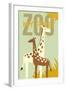 My First Zoo - Giraffe - Yellow-Lantern Press-Framed Art Print