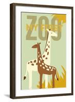 My First Zoo - Giraffe - Yellow-Lantern Press-Framed Art Print