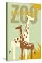 My First Zoo - Giraffe - Yellow-Lantern Press-Stretched Canvas