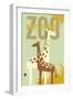 My First Zoo - Giraffe - Yellow-Lantern Press-Framed Art Print