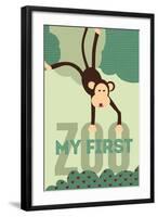 My First Zoo - Monkey - Green-Lantern Press-Framed Art Print