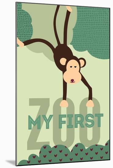 My First Zoo - Monkey - Green-Lantern Press-Mounted Art Print