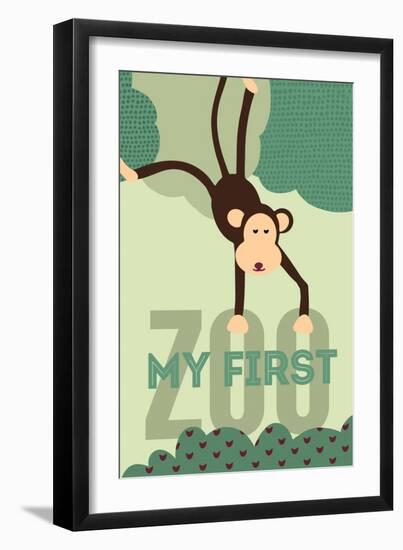 My First Zoo - Monkey - Green-Lantern Press-Framed Art Print