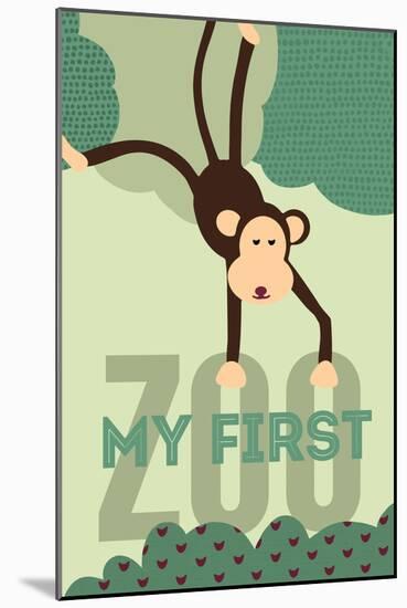 My First Zoo - Monkey - Green-Lantern Press-Mounted Art Print