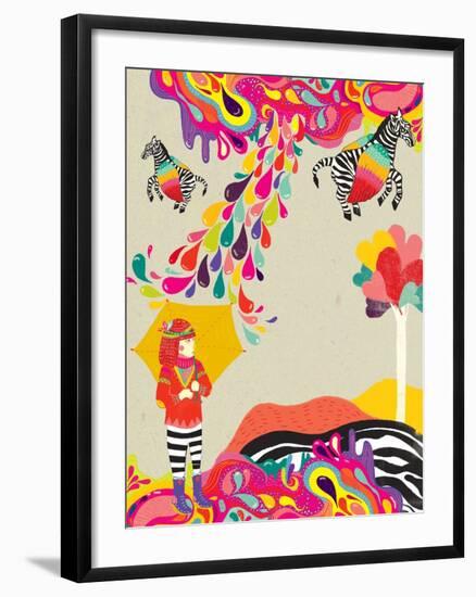 My Flying Zebra-Diela Maharanie-Framed Art Print