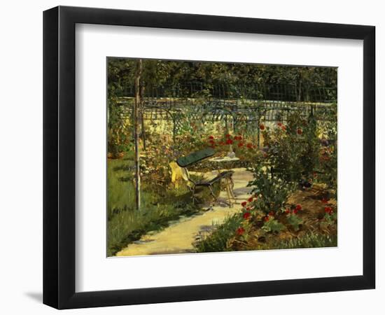 My Garden. the Bench, 1883-Edouard Manet-Framed Art Print