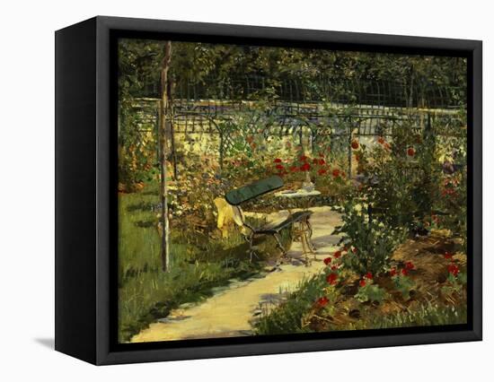 My Garden. the Bench, 1883-Edouard Manet-Framed Stretched Canvas