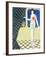 My Guests Have Not Arrived, Illustration of a Woman in a Dress by Redfern-Georges Barbier-Framed Giclee Print