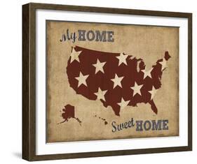 My Home Sweet Home USA Map-Sparx Studio-Framed Giclee Print