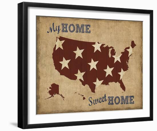 My Home Sweet Home USA Map-Sparx Studio-Framed Giclee Print