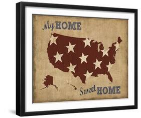 My Home Sweet Home USA Map-Sparx Studio-Framed Giclee Print