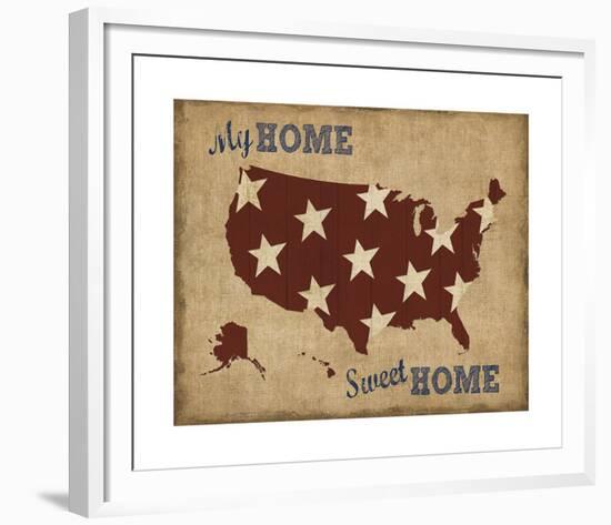 My Home Sweet Home USA Map-Sparx Studio-Framed Giclee Print