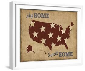 My Home Sweet Home USA Map-Sparx Studio-Framed Giclee Print